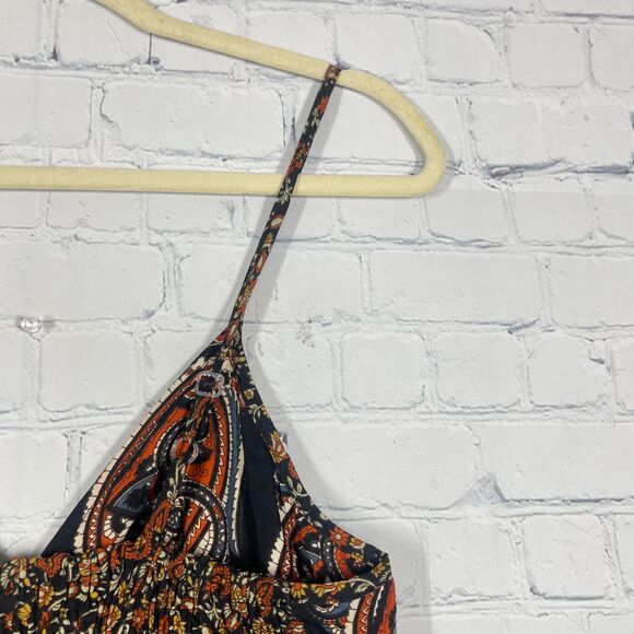 Coline Dress Women L/XL Brown Below Knee Floral Patchwork Bohemian Prairie Beach - Picture 12 of 15